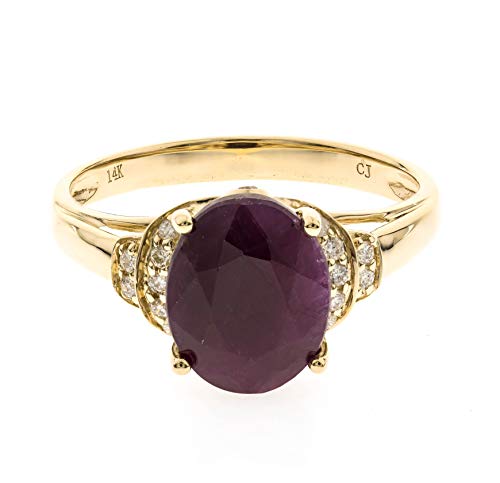 Kinsley 14K Yellow Gold Oval-Cut  Mozambique Ruby Ring