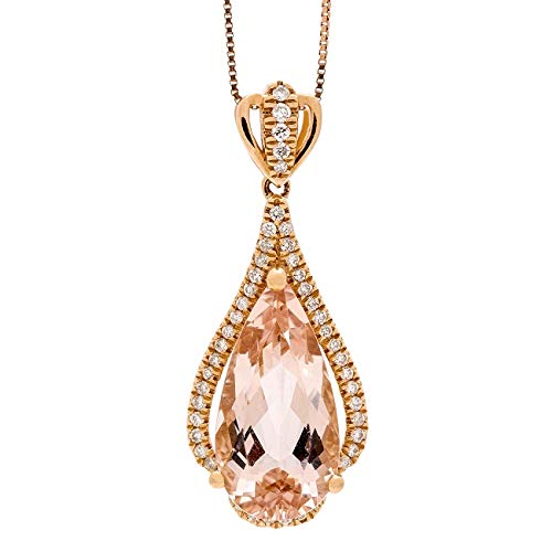 Tiffany 14K Rose Gold Pear-Cut Madagascar Morganite Pendant