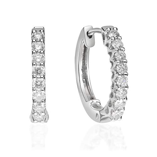 Jazmin Round-Cut White Diamond Earrings in 14K White Gold