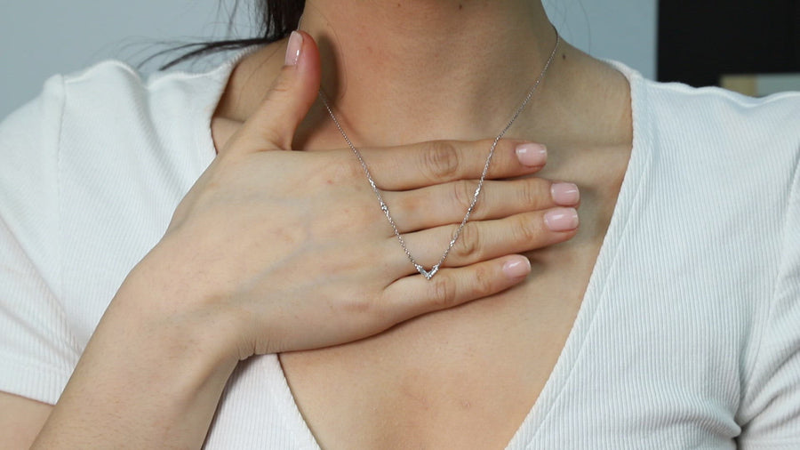 Holland 14K White Gold Baguette-Cut White Diamond Necklace
