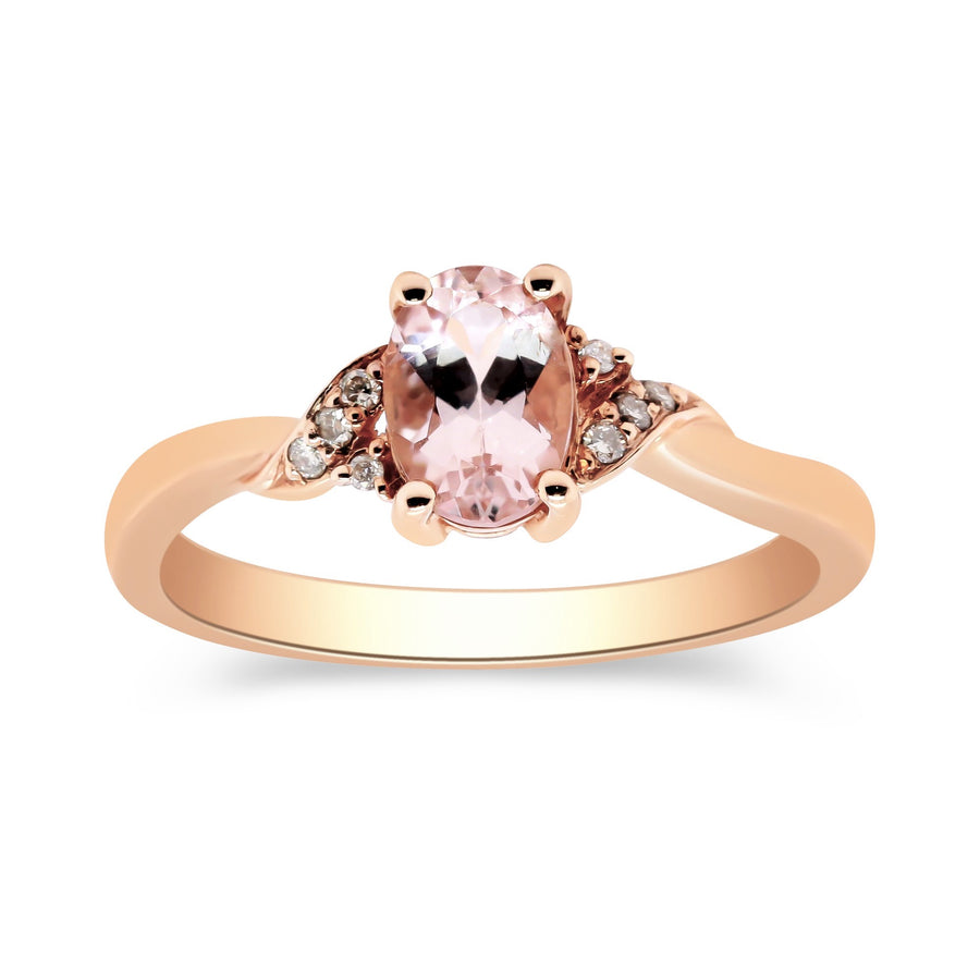 Lorelai 10K Rose Gold Oval-Cut Madagascar Morganite Ring