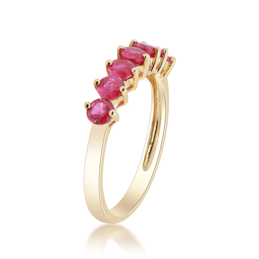 Penelope 14K Yellow Gold Round-Cut Mozambique Ruby Ring