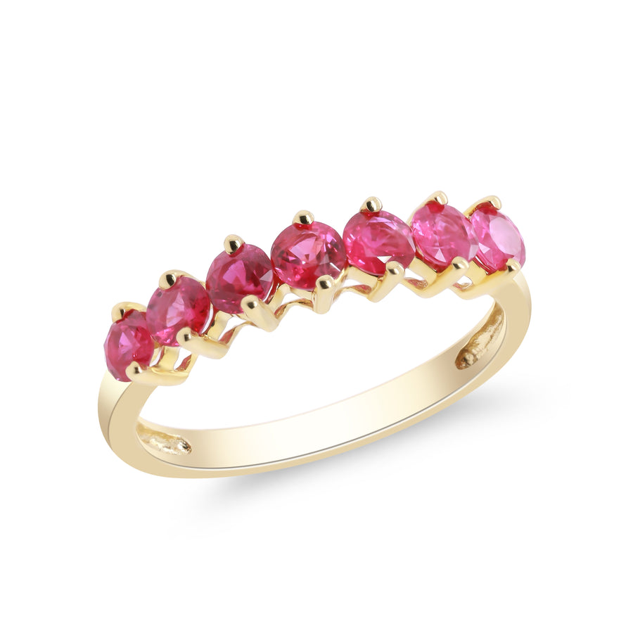 Penelope 14K Yellow Gold Round-Cut Mozambique Ruby Ring