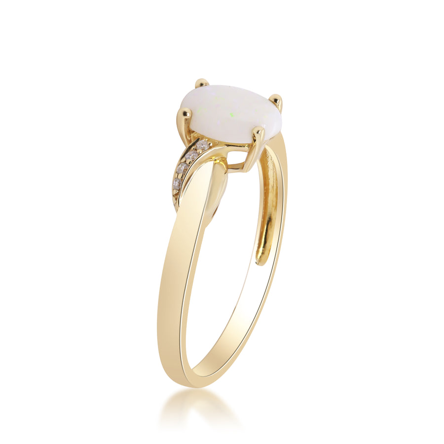 Wrigley 10K Yellow Gold Oval-Cut Ethiopian Opal Ring