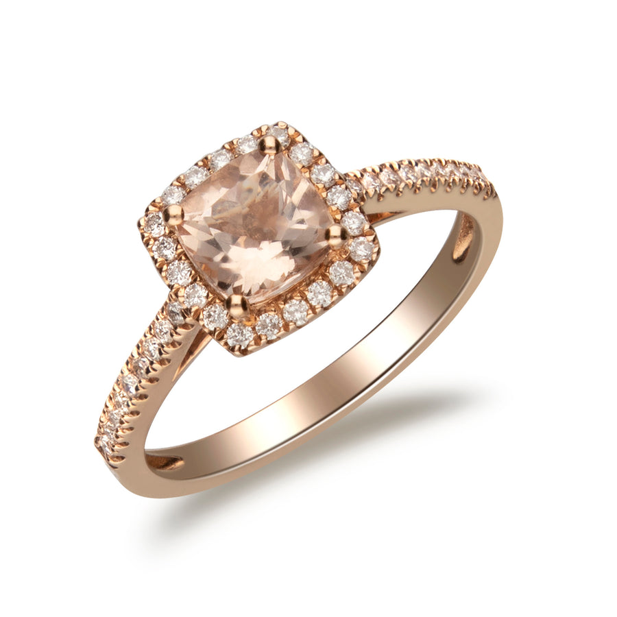 Amalia 14K Rose Gold Cushion-Cut Morganite Ring