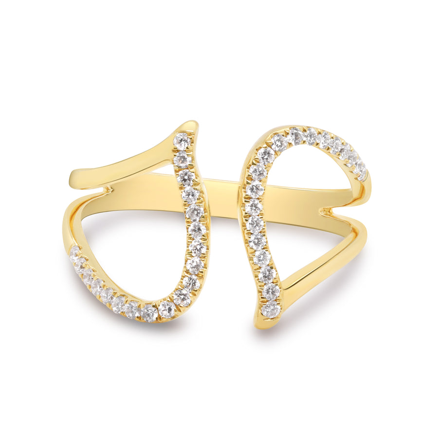 Estelle 10K Yellow Gold Round-Cut White Diamond Ring