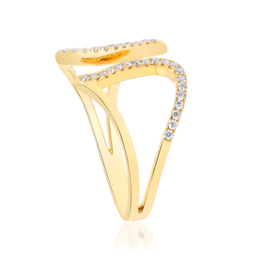 Estelle 10K Yellow Gold Round-Cut White Diamond Ring