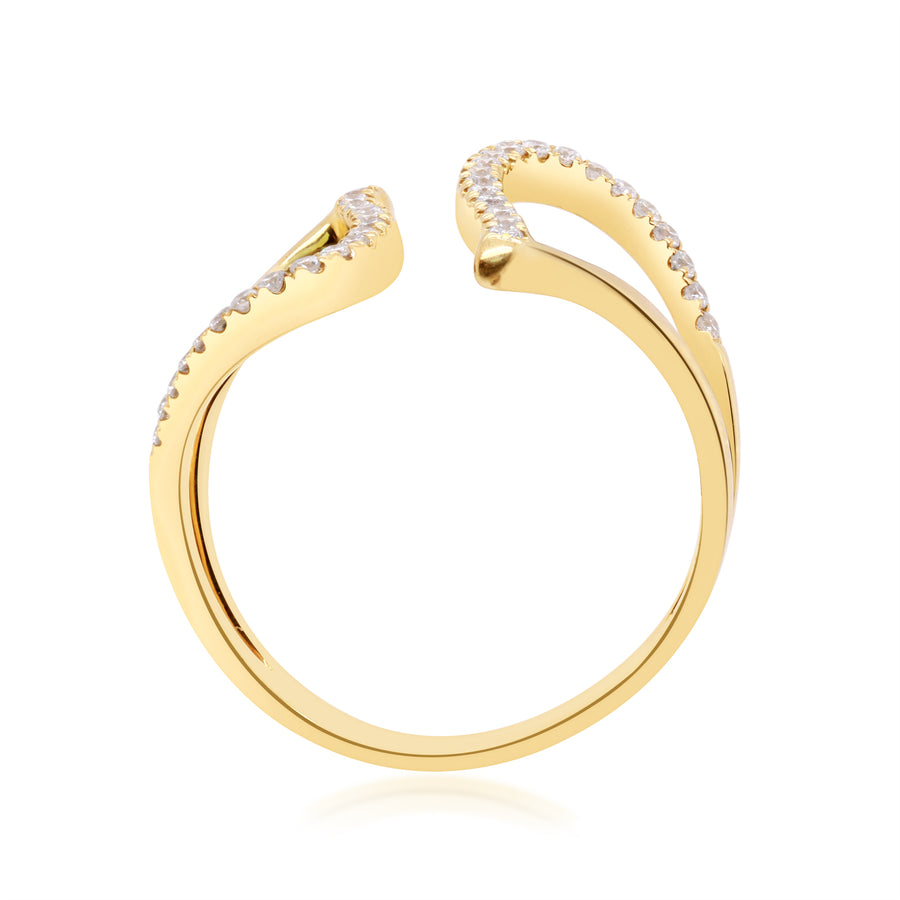 Estelle 10K Yellow Gold Round-Cut White Diamond Ring