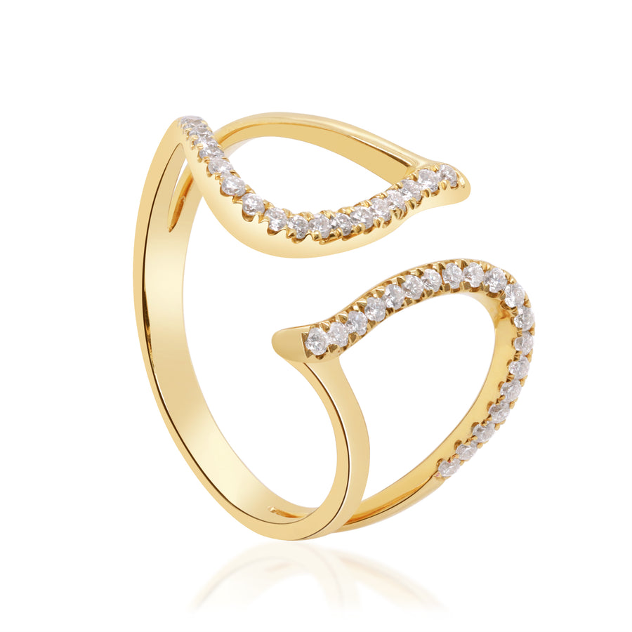 Estelle 10K Yellow Gold Round-Cut White Diamond Ring