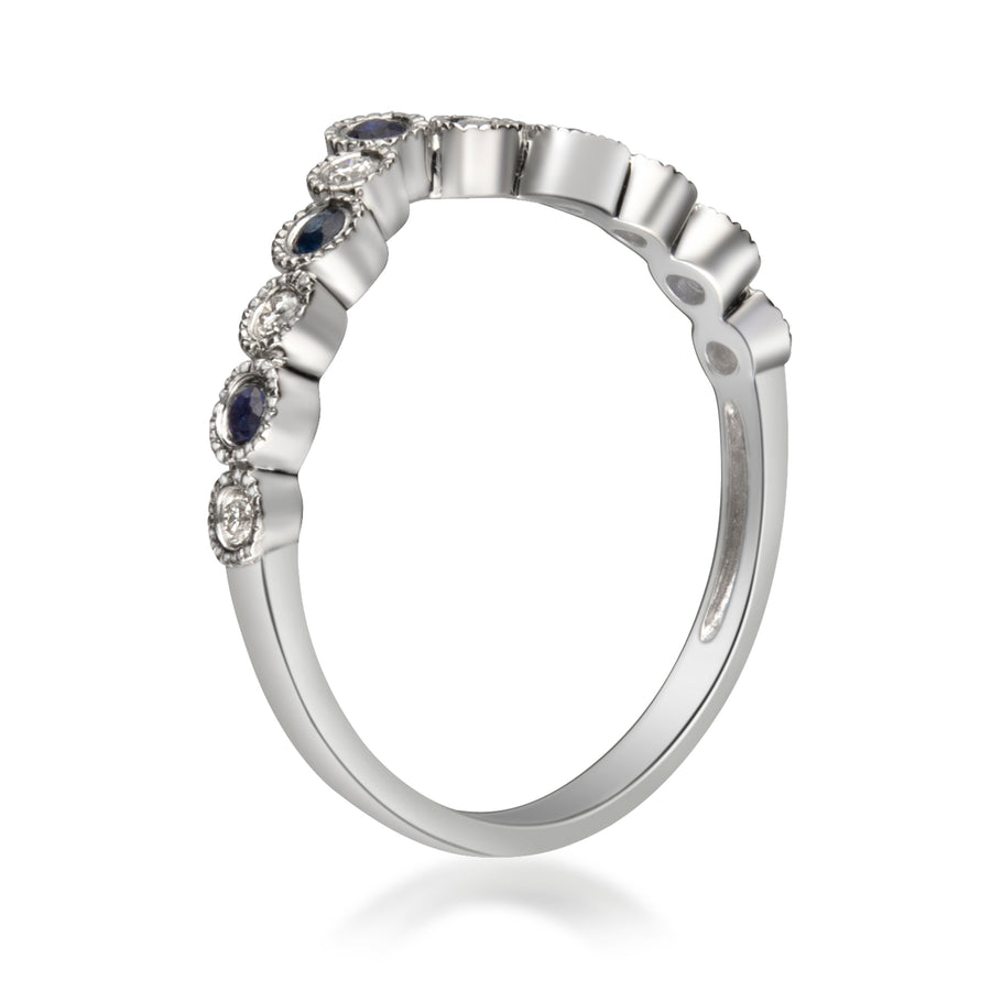 Addisyn 14K White Gold Round-Cut Blue Sapphire Ring