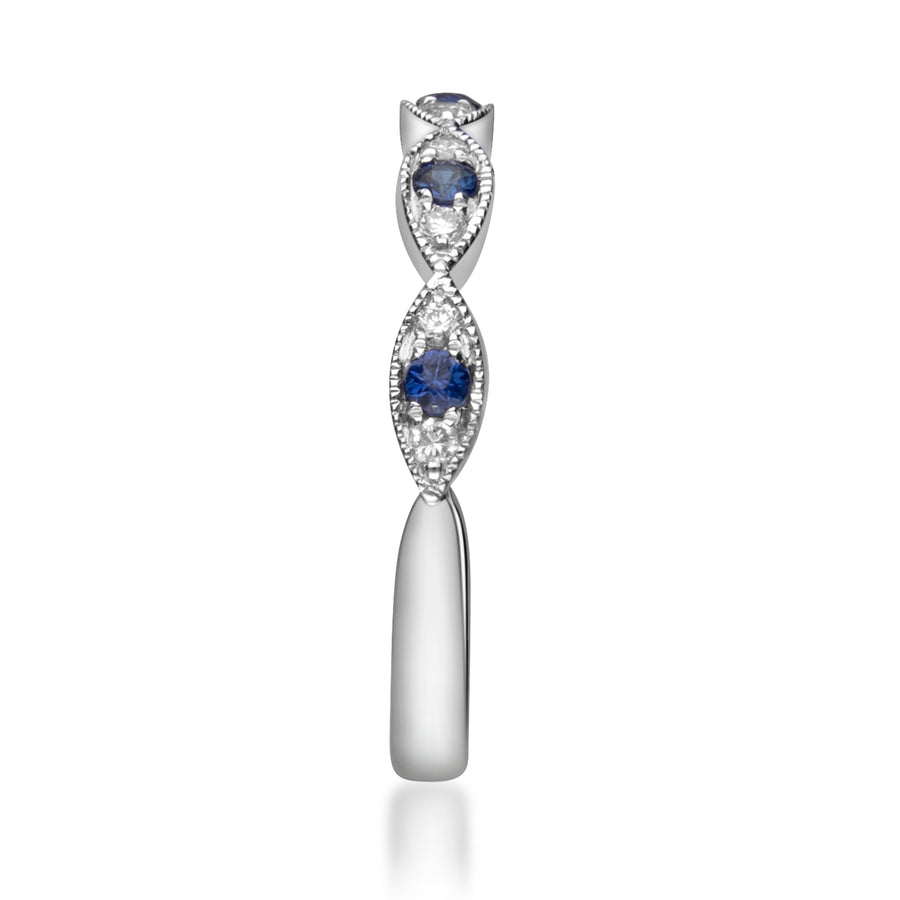 Adelyn 14K White Gold Round-Cut Ceylon Blue Sapphire Ring