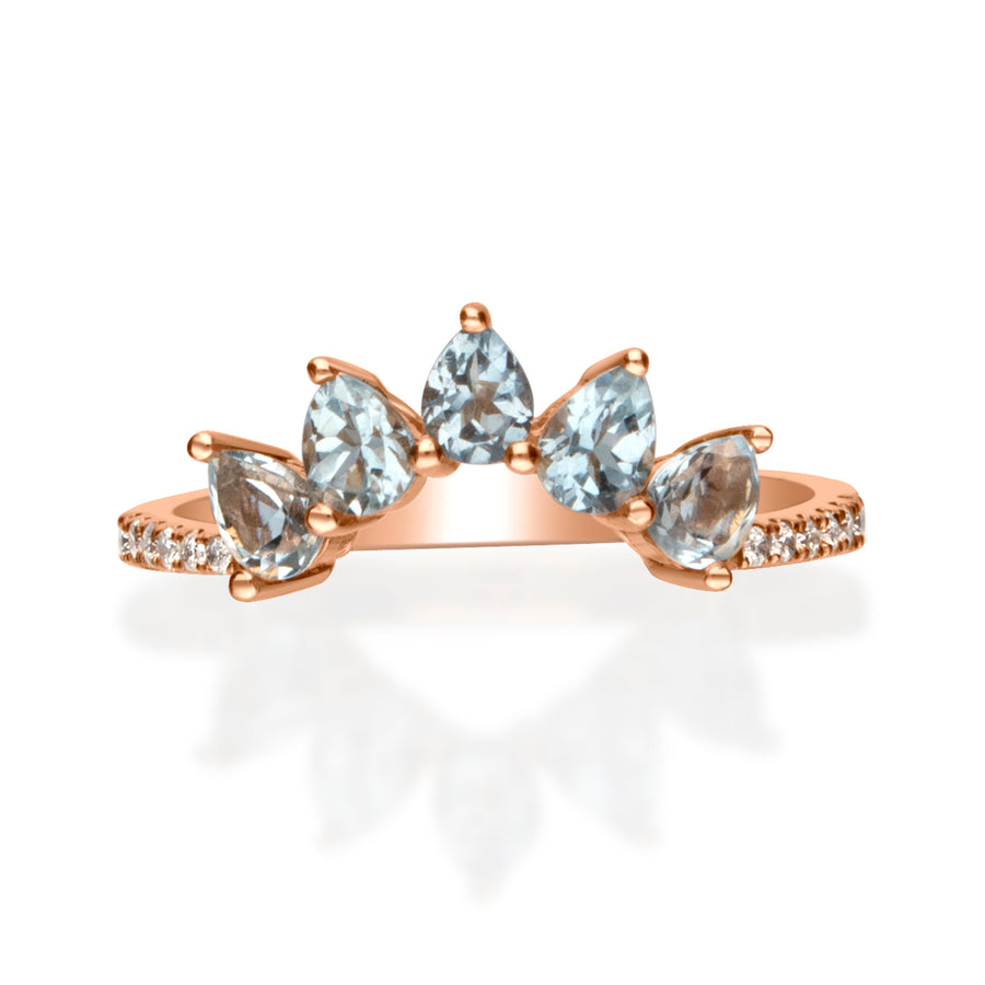 Alina 18K Rose Gold Pear-Cut Aquamarine Ring