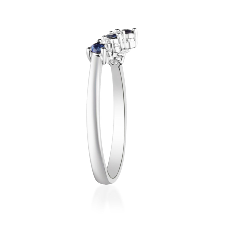 Arlette 10K White Gold Round-Cut Blue Sapphire Ring