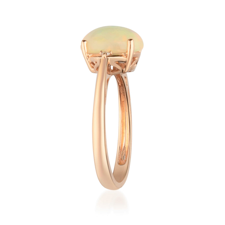 Chelsea 10K Rose Gold Oval-Cut Natural African Opal Ring