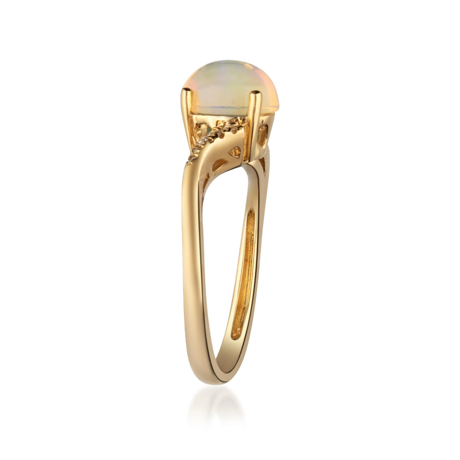 Austyn 10K Yellow Gold Oval-Cut Natural African Opal Ring
