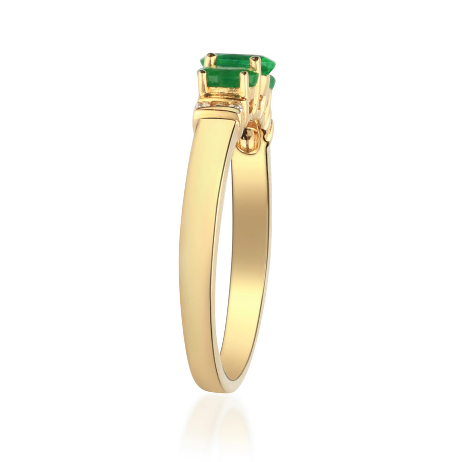 Aliyah 14K Yellow Gold Oval-Cut Natural Zambian Emerald Ring