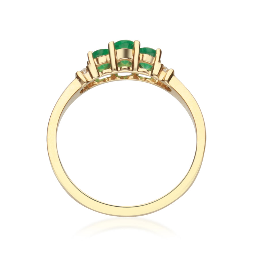 Aliyah 14K Yellow Gold Oval-Cut Natural Zambian Emerald Ring