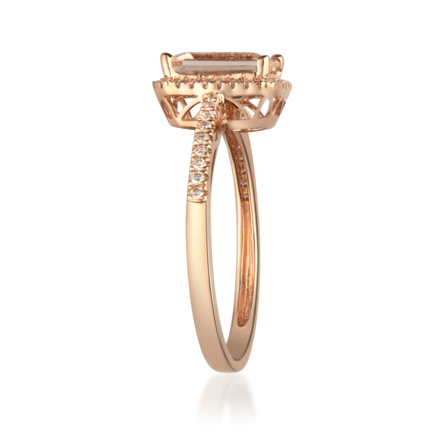 Sadie 14K Rose Gold Emerald-cut Morganite Ring