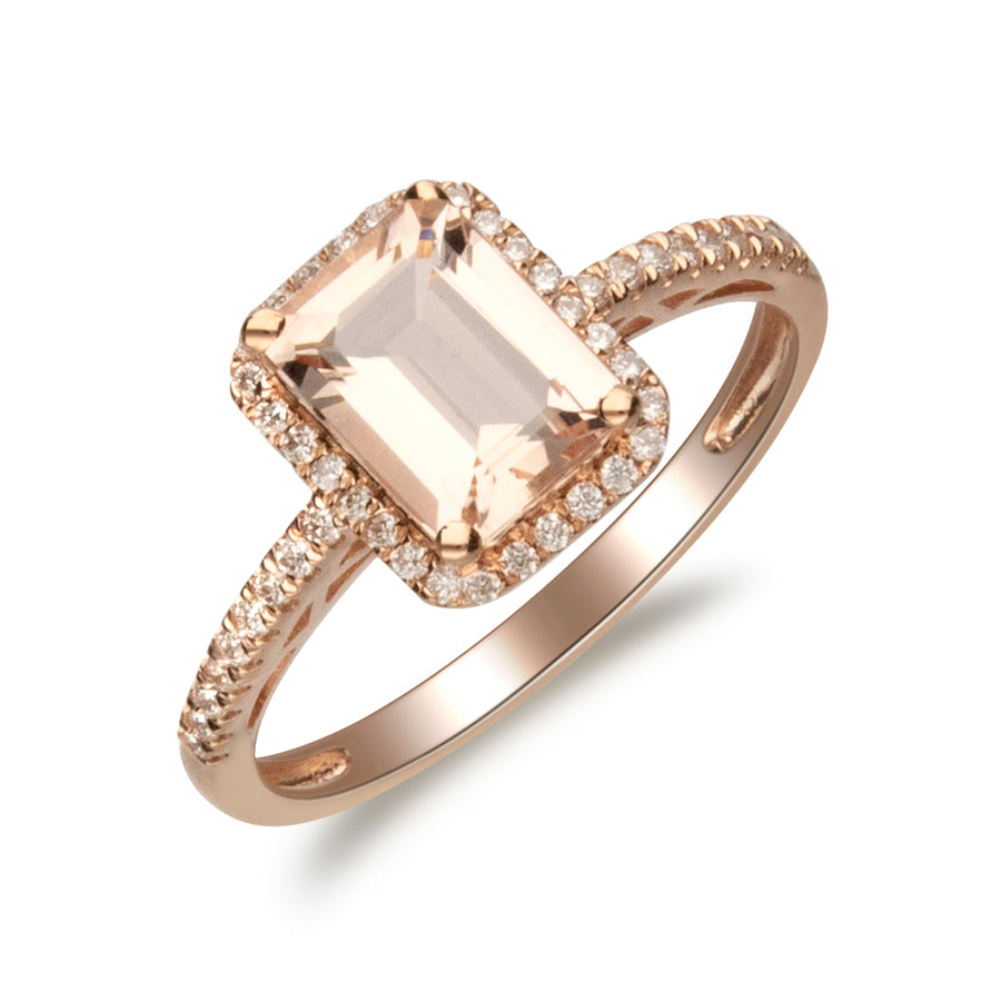 Sadie 14K Rose Gold Emerald-cut Morganite Ring