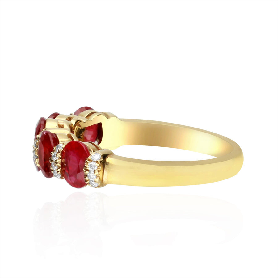 Gia 14K Yellow Gold Oval-Cut Mozambique Ruby Ring