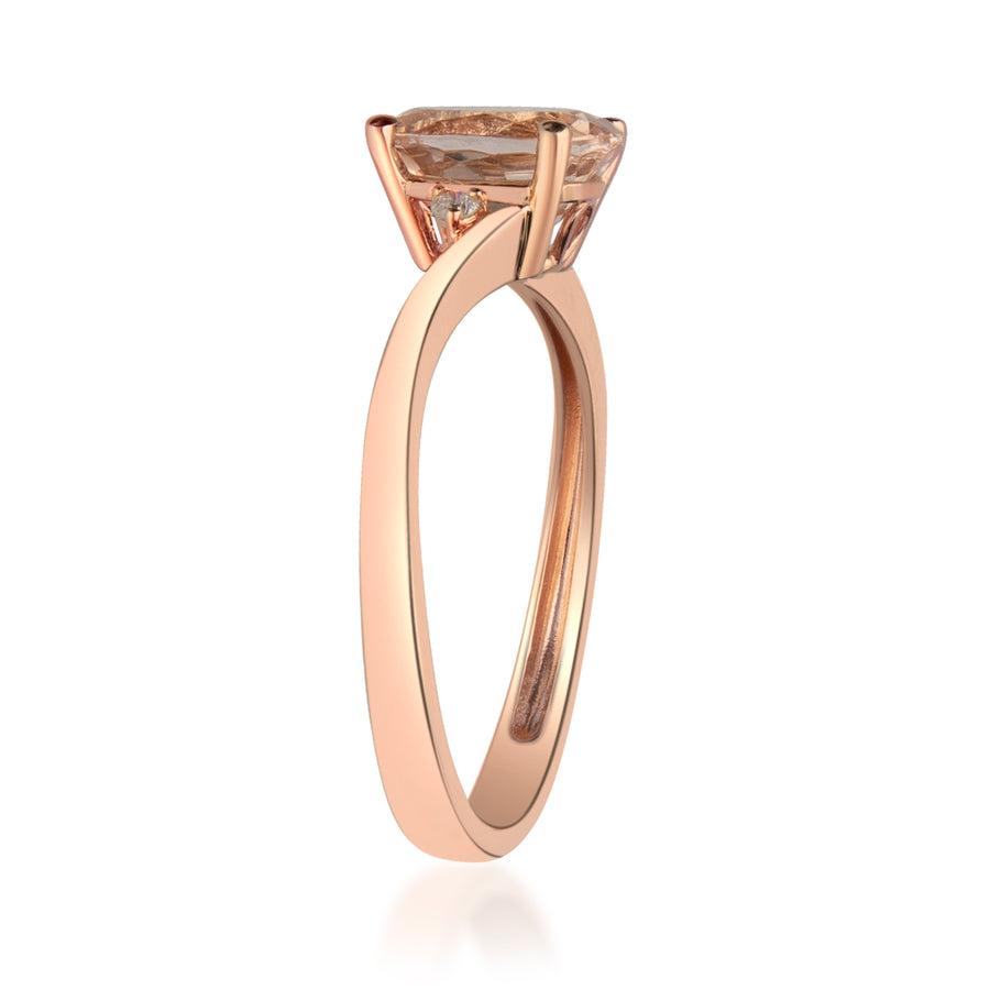 Ellianna 14K Rose Gold Oval-Cut Madagascar Morganite Ring