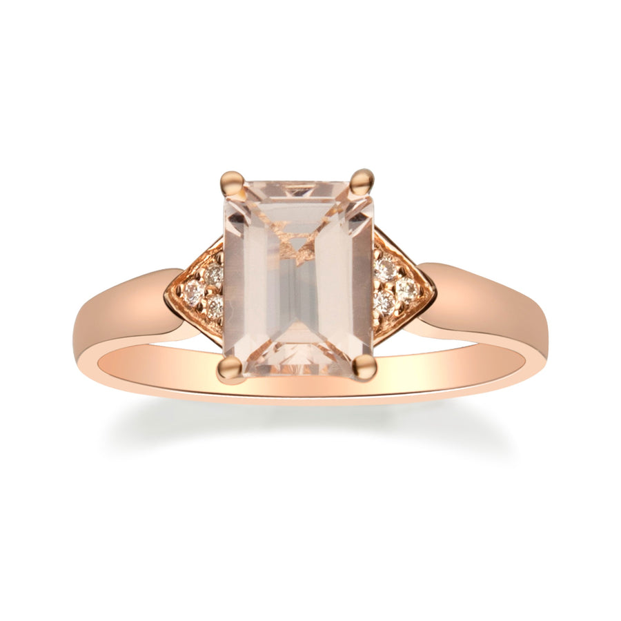 Sophie 14K Rose Gold Emerald-Cut Madagascar Morganite Ring