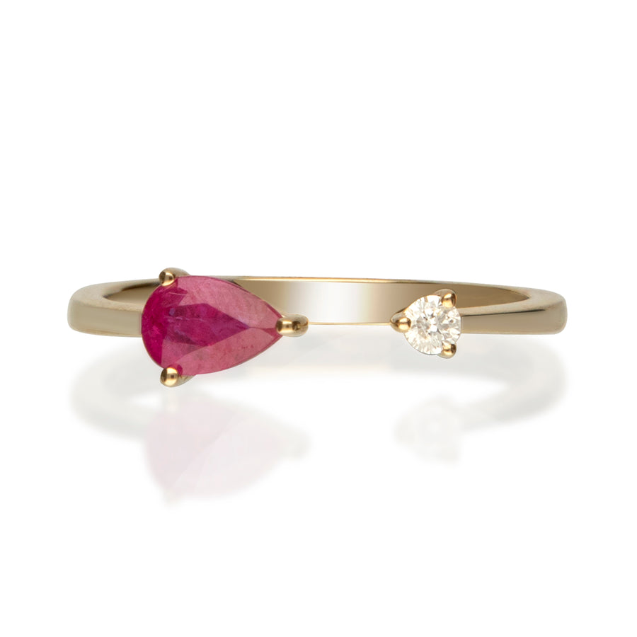 Calliope 14K Yellow Gold Pear-Cut Ruby Ring