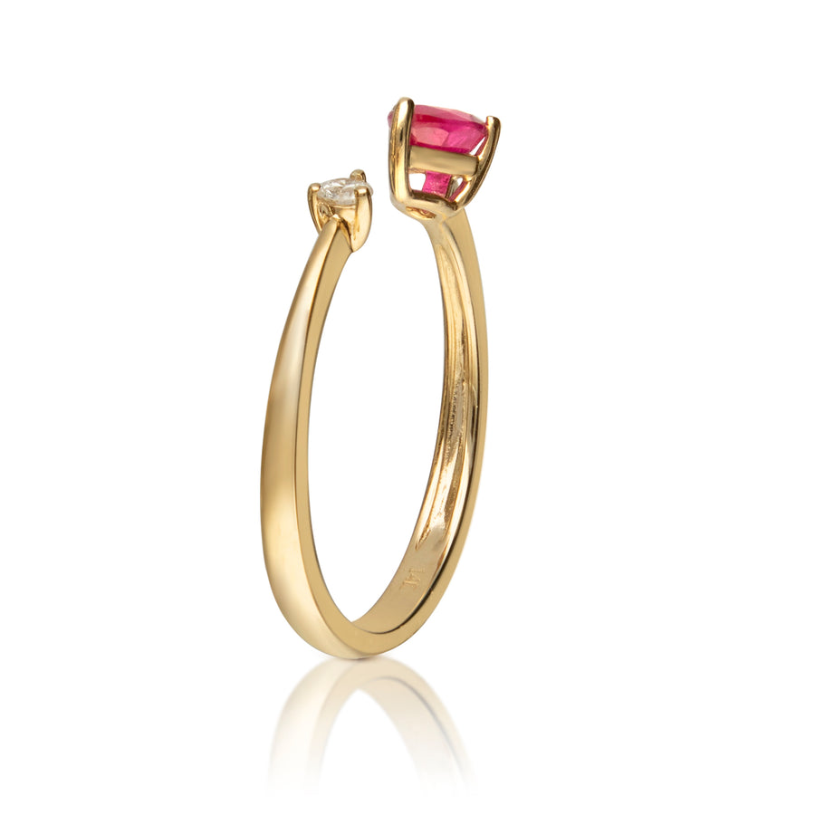 Calliope 14K Yellow Gold Pear-Cut Ruby Ring