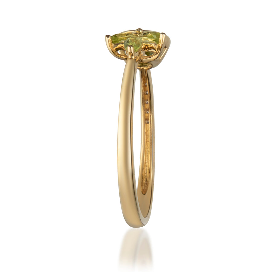 Gwen 14K Yellow Gold Round-Cut Manchurian Peridot Ring
