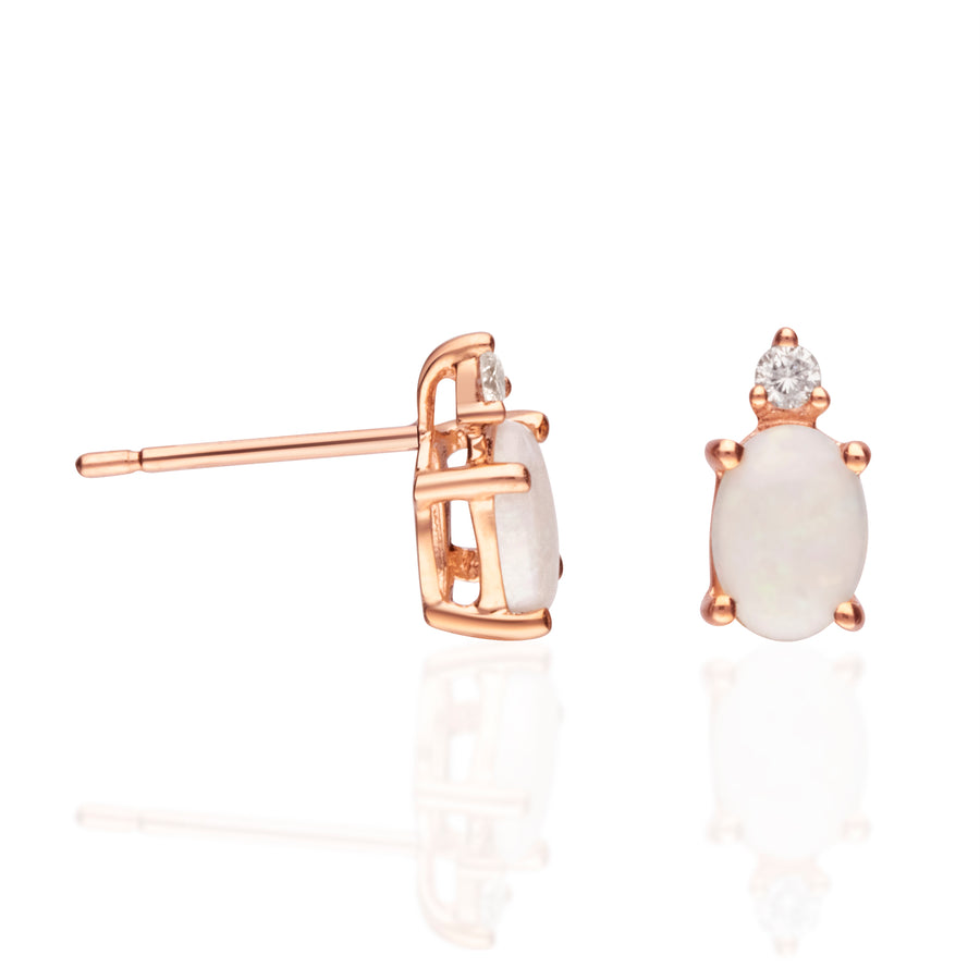 Margot 10K Rose Gold  Oval-Cut Natural African Opal Earring