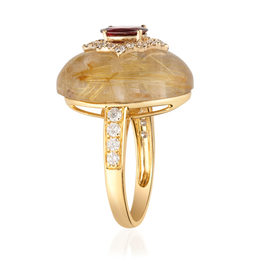 Autumn 14K Yellow Gold Oval-Cut Ruby Ring