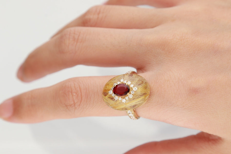 Autumn 14K Yellow Gold Oval-Cut Mozambique Ruby Ring