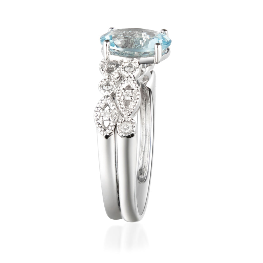 Gracie 14K White Gold Oval-Cut Brazilian Aquamarine Ring