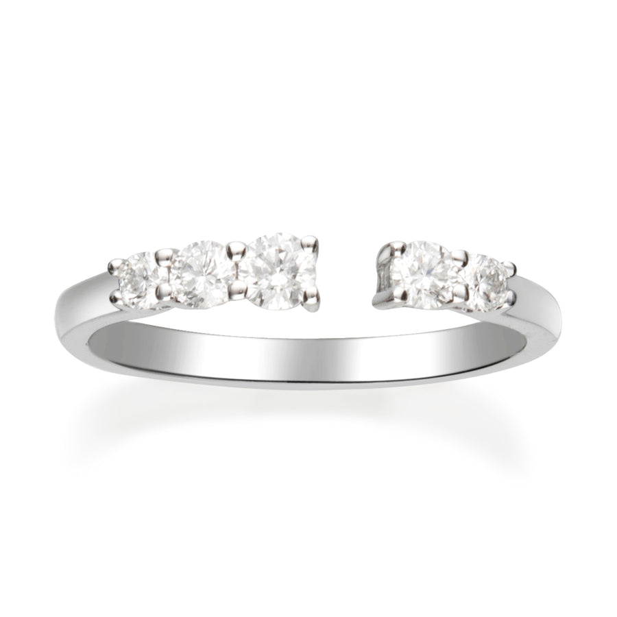 Olive 14K White Gold Round-Cut White Diamond Ring