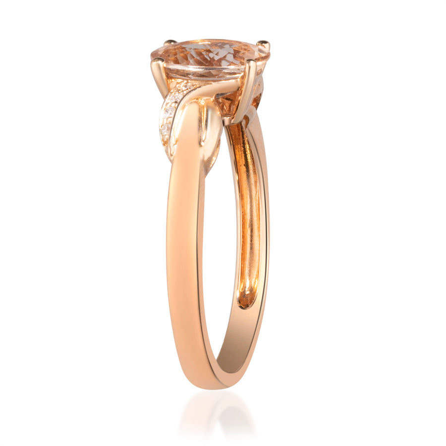 Haven 10K Rose Gold Oval-Cut Madagascar Morganite Ring