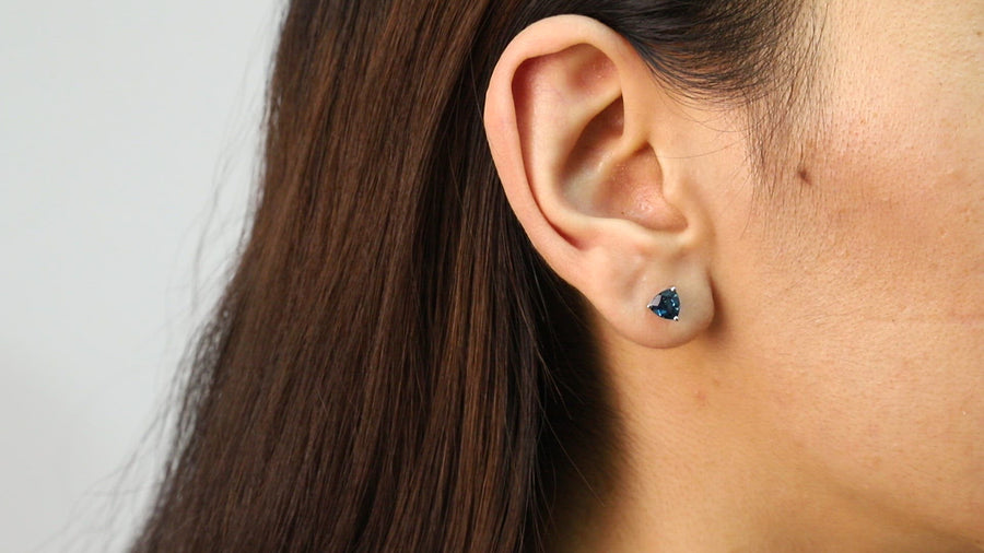 Kylie 14K White Gold Trillion-Cut London Blue Topaz Earrings