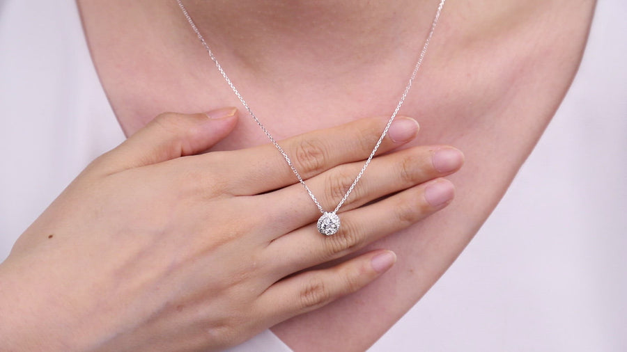 Anika 14K White Gold Round-Cut White Diamond Necklace