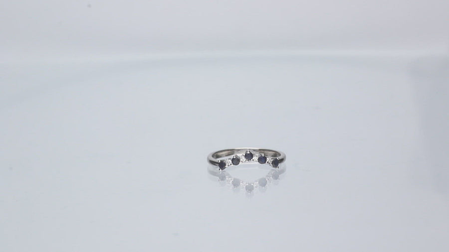 Arlette 10K White Gold Round-Cut Blue Sapphire Ring