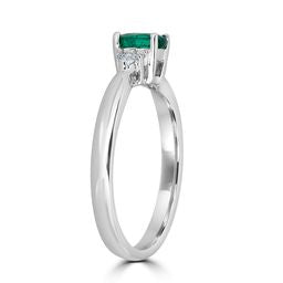 Charlotte 10K White Gold Oval-Cut Emerald Ring