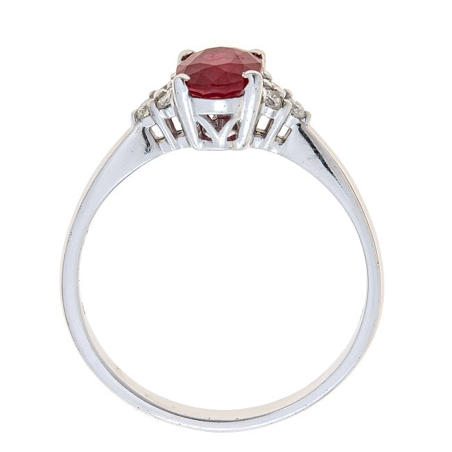 Alyssa 10K White Gold Oval-Cut Ruby Ring