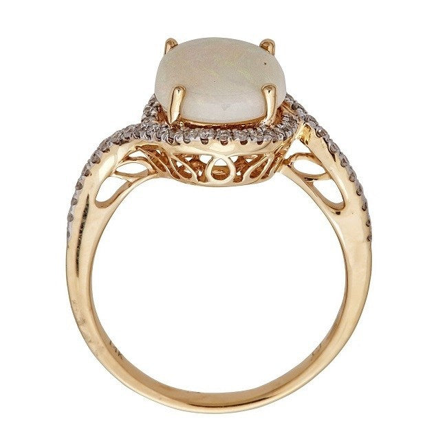 Eleanor 14K Yellow Gold Oval-cut African Opal Ring