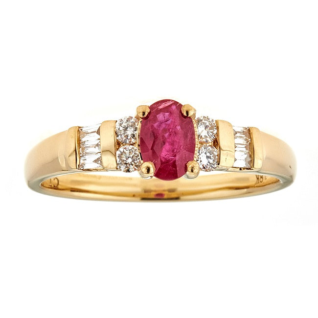 Addison 18K Yellow Gold Oval-Cut Mozambique Ruby Ring