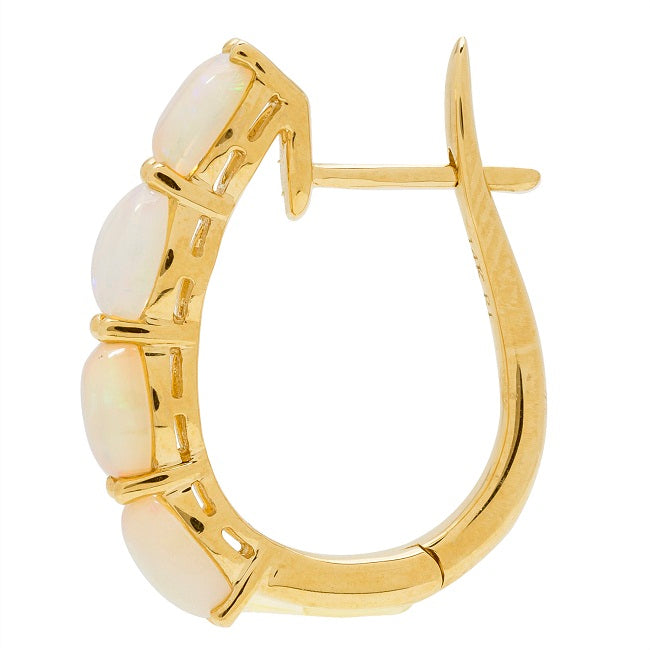 Royalty 10K Yellow Gold Oval-Cut Australian Opal Earring