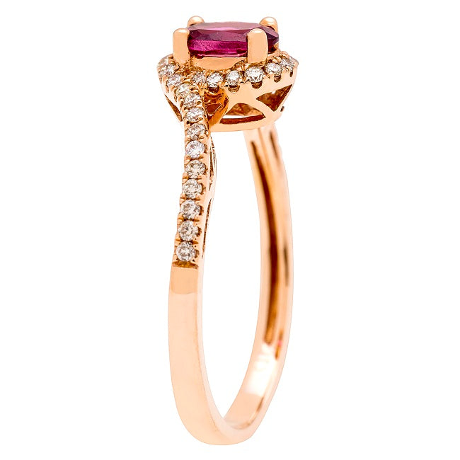 Mia 10K Yellow Gold Oval-Cut Mozambique Ruby Ring
