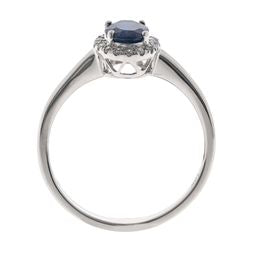 Melissa 10K White Gold Oval-Cut Blue Sapphire Ring