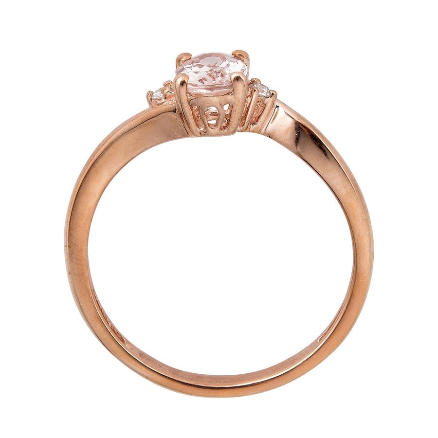 Kaylee 10K Rose Gold Oval-Cut Madagascar Morganite Ring