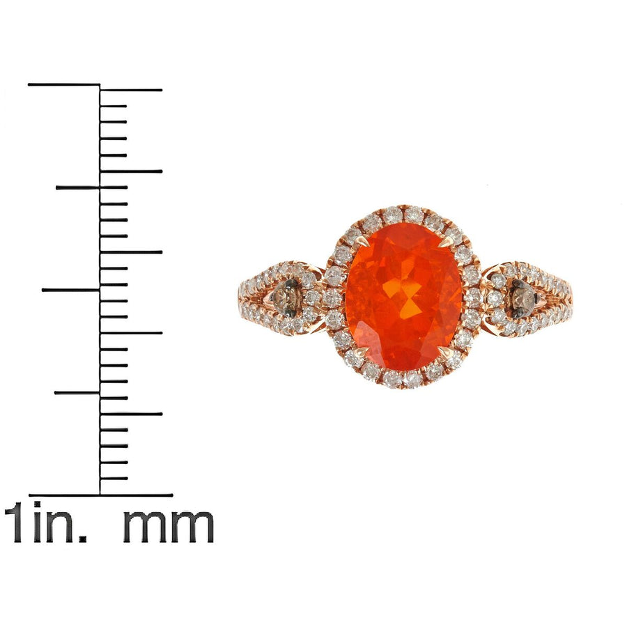 Ana 14K Yellow Gold Oval-Cut Mexican Fire Opal Ring