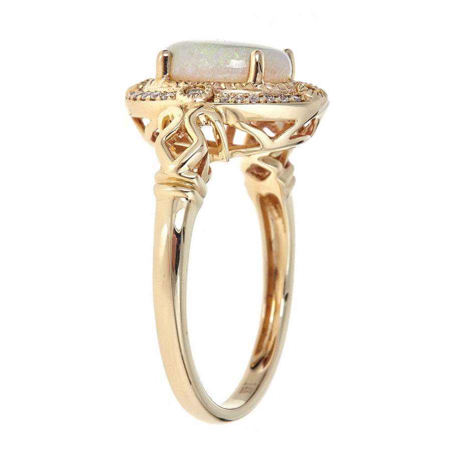 Regina 14K Yellow Gold Oval-cut Natural African Opal Ring