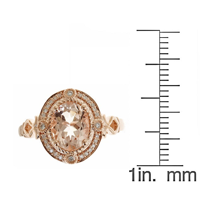 Clara 14K Rose Gold Oval Cut Morganite Ring