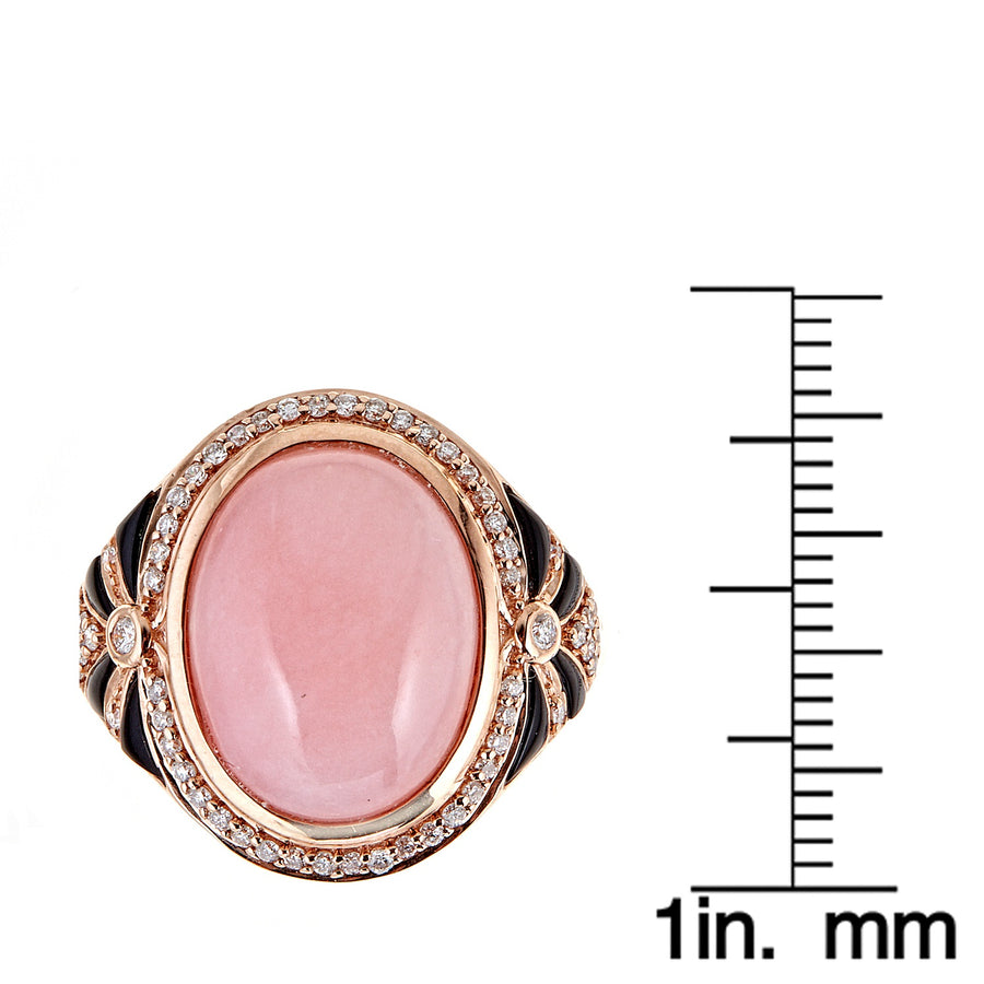 Valerie 14K Rose Gold Oval-Cabochon Pink Opal Ring